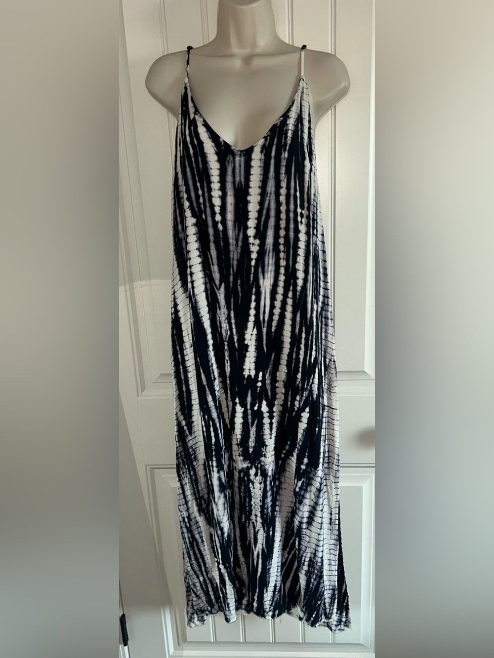 NEW Fifteen Twenty Black & White Tie-Dye Maxi Dress Sz S